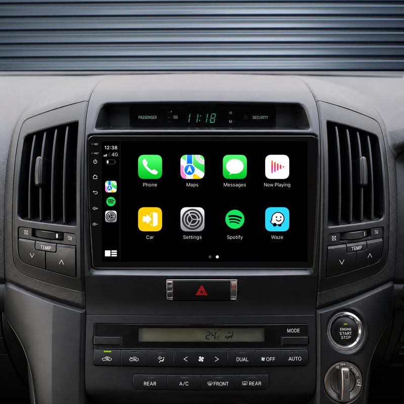 Load image into Gallery viewer, Toyota Landcruiser 200 Series VX GXL GX MATTE BLACK (2008-2015) Plug & Play Head Unit Upgrade Kit: Car Radio with Wireless & Wired Apple CarPlay & Android Auto