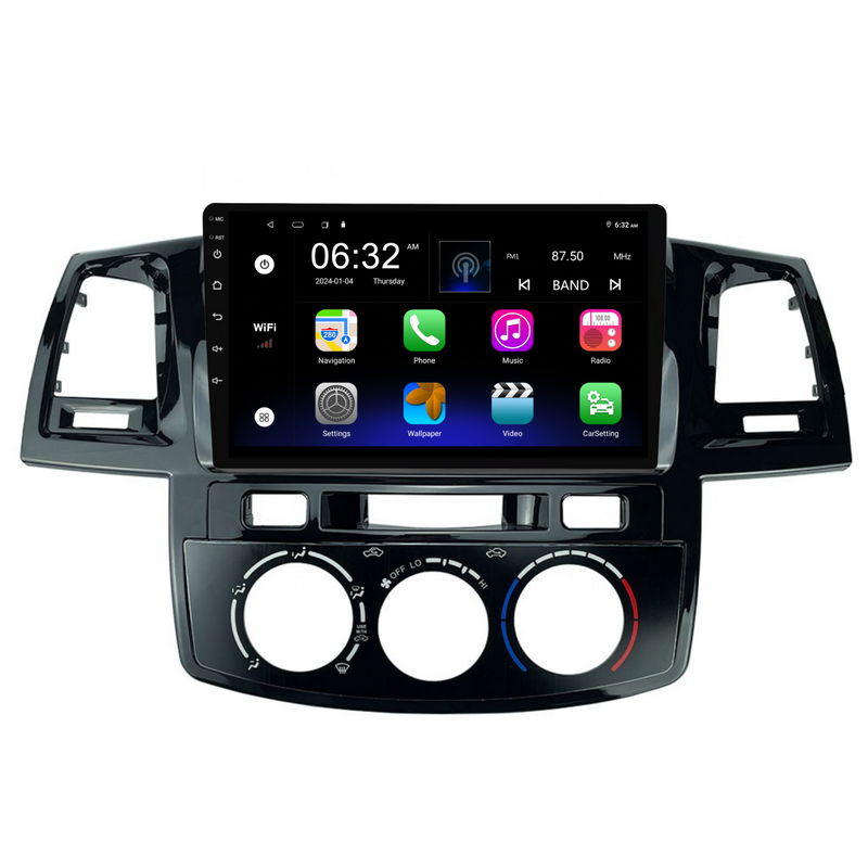 Load image into Gallery viewer, Toyota Hilux / N70 Manual AC (2005-2014) Plug & Play Head Unit Upgrade Kit: Car Radio with Wireless & Wired Apple CarPlay & Android Auto