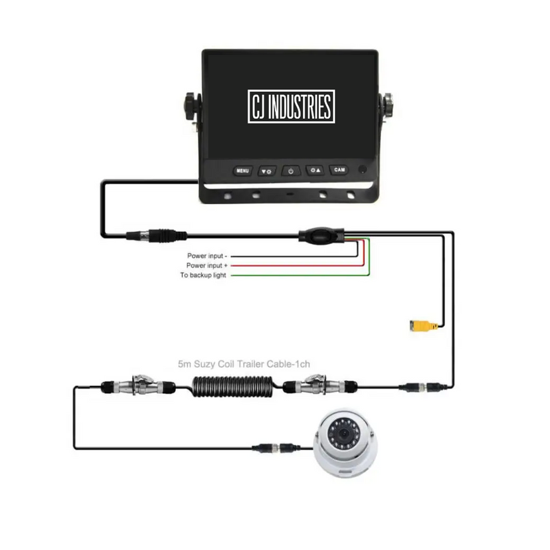 Load image into Gallery viewer, Heavy Duty Caravan / Truck Reverse Camera Kit with Monitor + Suzy Coil Quick Connect Kit
