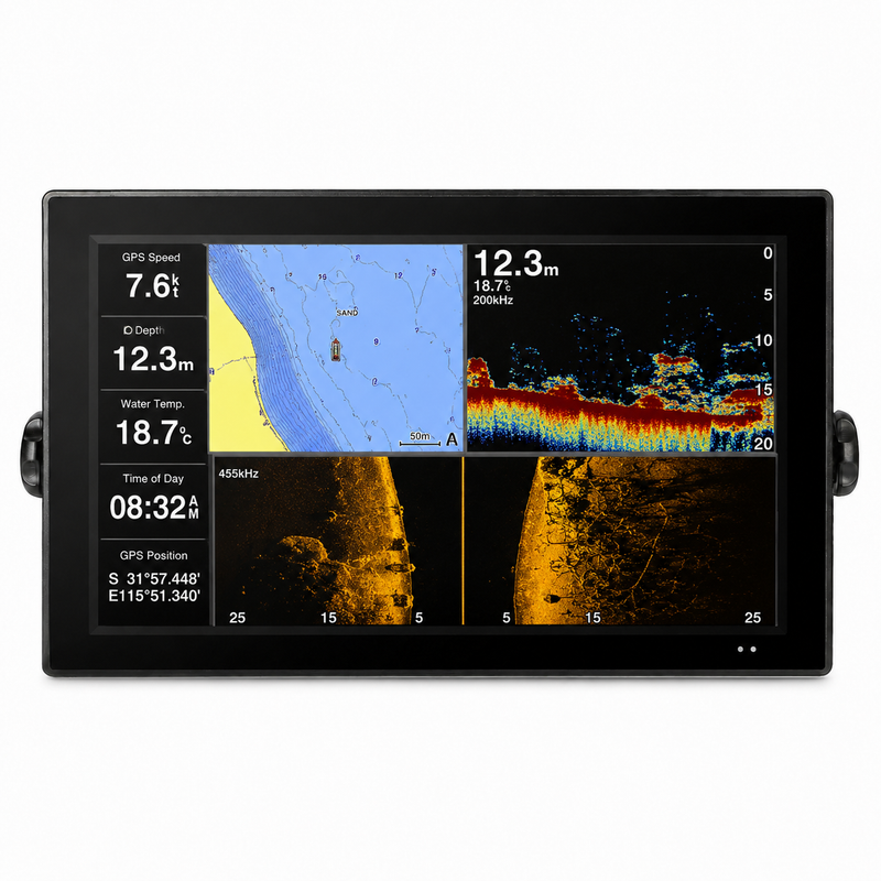 Load image into Gallery viewer, CJ INDUSTRIES 18.5" Marine Command Display™ Full HD Touchscreen Fish Finder Monitor