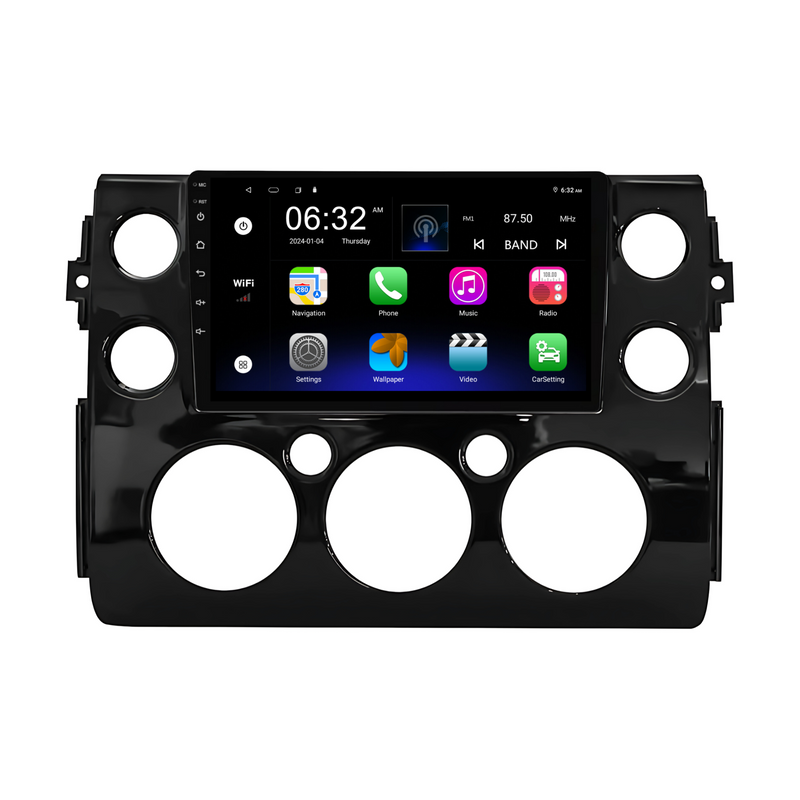 Load image into Gallery viewer, Toyota FJ CRUISER BLACK (2007-2015) Plug & Play Head Unit Upgrade Kit: Car Radio with Wireless & Wired Apple CarPlay & Android Auto