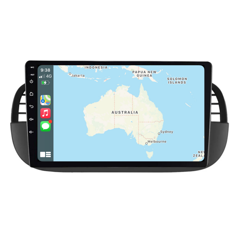 Load image into Gallery viewer, Fiat 500 (2007-2015) BLACK Plug & Play Head Unit Upgrade Kit: Car Radio with Wireless & Wired Apple CarPlay & Android Auto