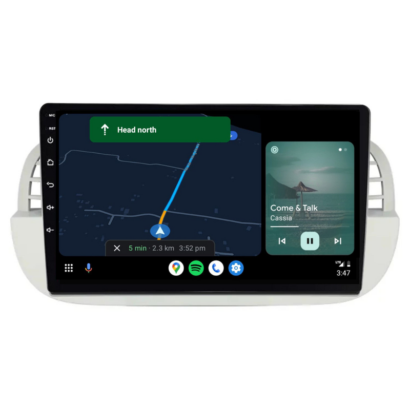 Load image into Gallery viewer, Fiat 500 (2007-2015) SILVER Plug & Play Head Unit Upgrade Kit: Car Radio with Wireless & Wired Apple CarPlay & Android Auto