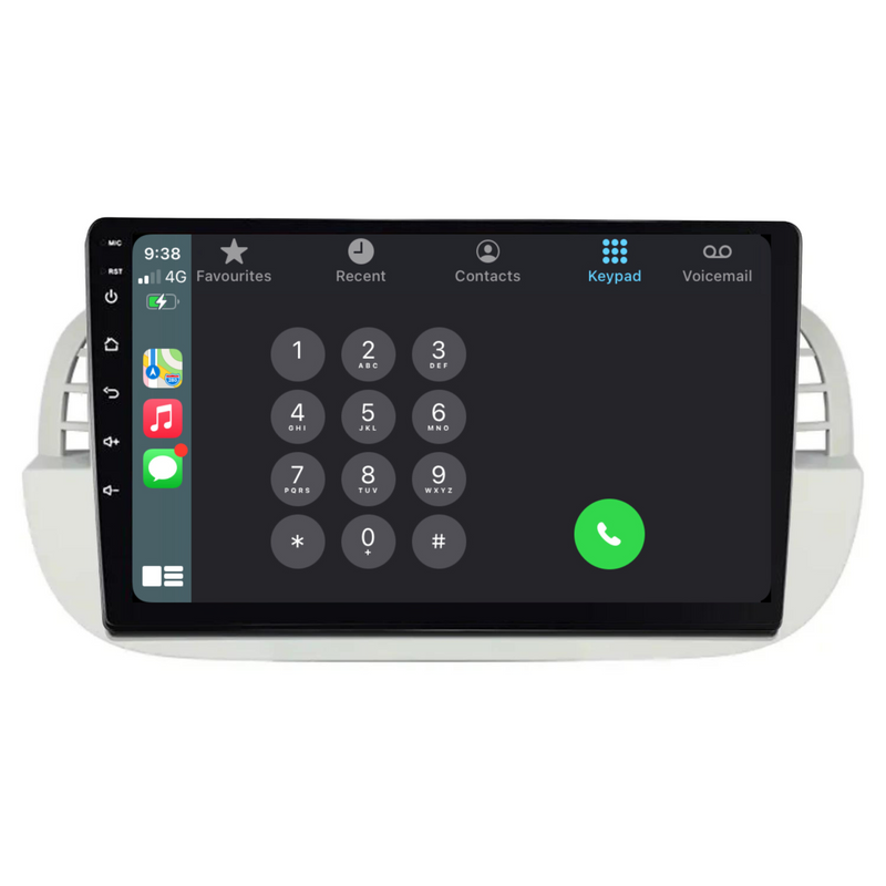 Load image into Gallery viewer, Fiat 500 (2007-2015) SILVER Plug & Play Head Unit Upgrade Kit: Car Radio with Wireless & Wired Apple CarPlay & Android Auto