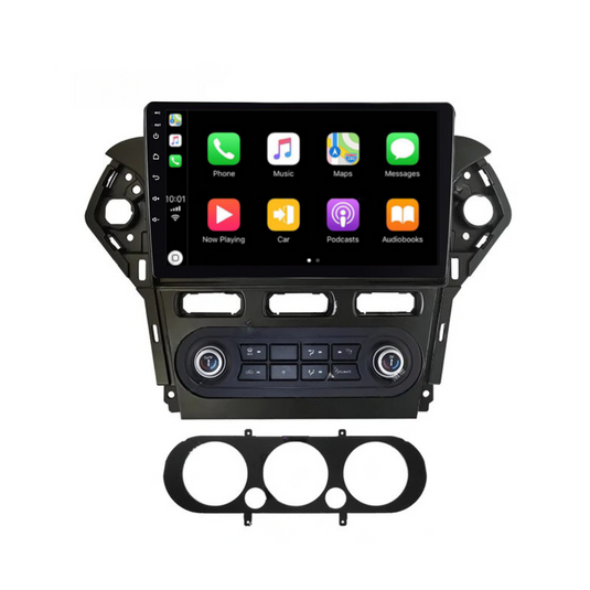 Ford Mondeo / C-MAX (2007-2010 AUTO AC) Plug & Play Head Unit Upgrade Kit: Car Radio with Wireless & Wired Apple CarPlay & Android Auto