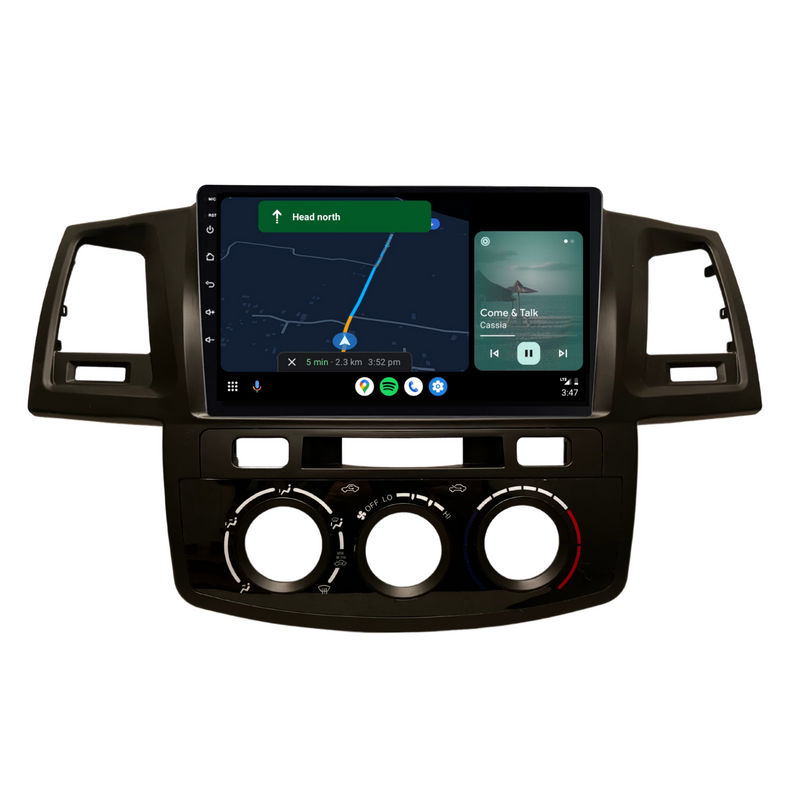Load image into Gallery viewer, Toyota Hilux / N70 Manual AC - matte black (2005-2014) Plug & Play Head Unit Upgrade Kit: Car Radio with Wireless & Wired Apple CarPlay & Android Auto