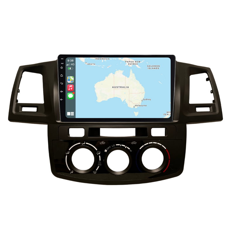 Load image into Gallery viewer, Toyota Hilux / N70 Manual AC - matte black (2005-2014) Plug & Play Head Unit Upgrade Kit: Car Radio with Wireless & Wired Apple CarPlay & Android Auto