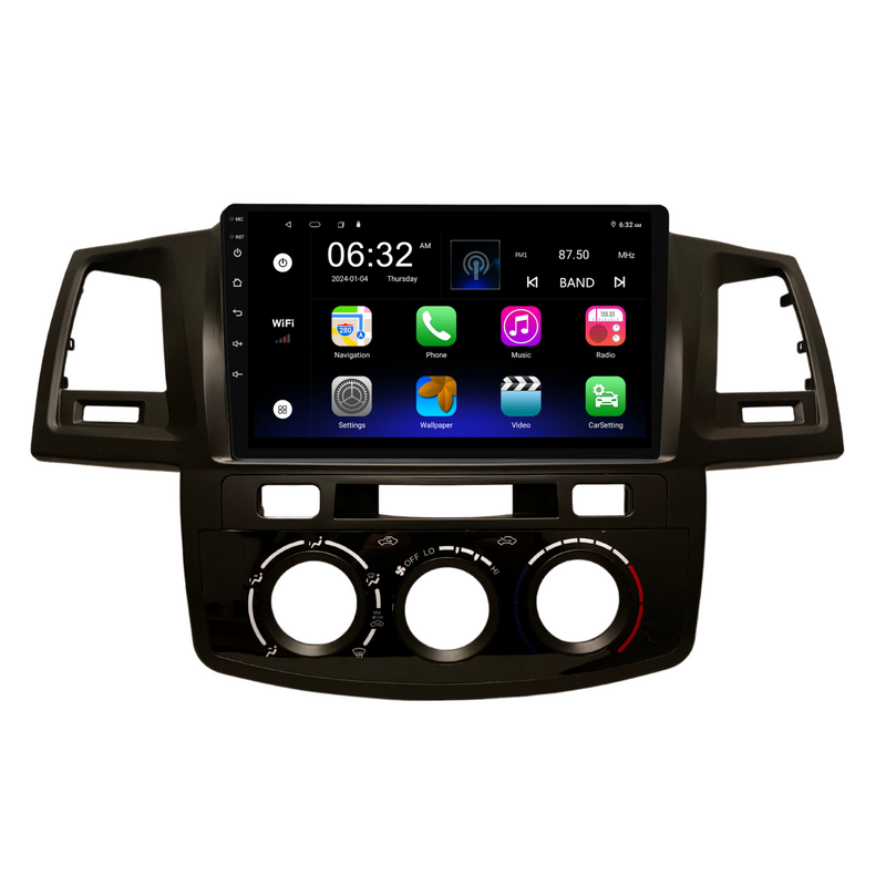 Load image into Gallery viewer, Toyota Hilux / N70 Manual AC - matte black (2005-2014) Plug & Play Head Unit Upgrade Kit: Car Radio with Wireless & Wired Apple CarPlay & Android Auto