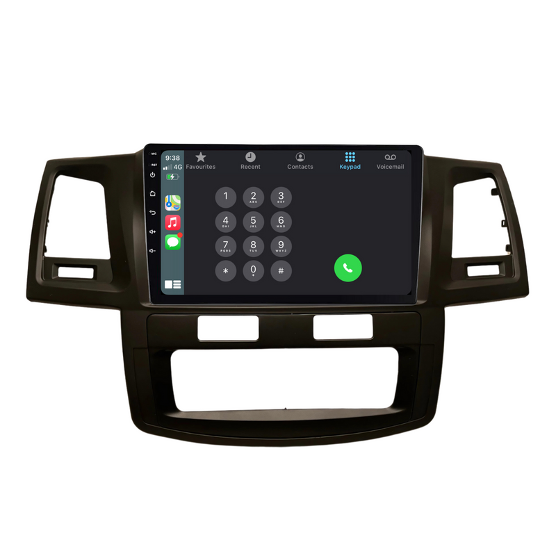 Load image into Gallery viewer, Toyota Hilux / N70 Auto AC - matte black (2008-2014) Plug & Play Head Unit Upgrade Kit: Car Radio with Wireless & Wired Apple CarPlay & Android Auto