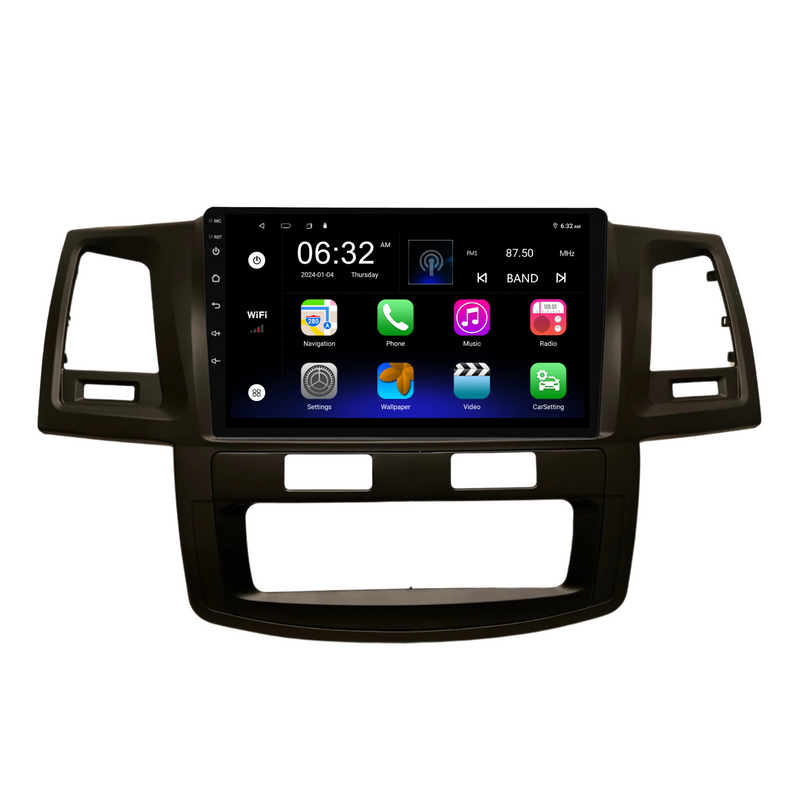 Load image into Gallery viewer, Toyota Hilux / N70 Auto AC - matte black (2008-2014) Plug & Play Head Unit Upgrade Kit: Car Radio with Wireless & Wired Apple CarPlay & Android Auto