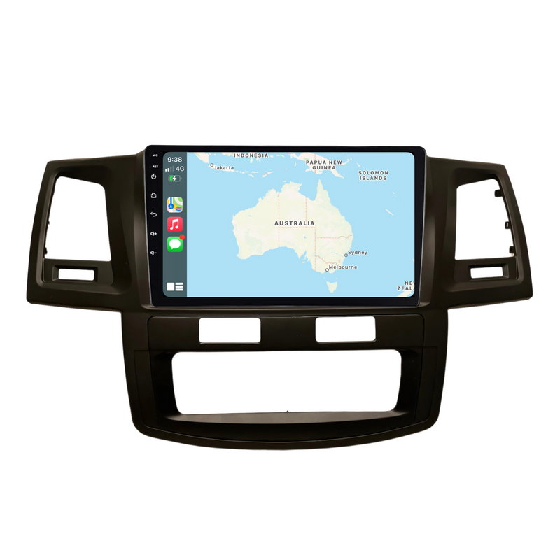 Load image into Gallery viewer, Toyota Hilux / N70 Auto AC - matte black (2008-2014) Plug & Play Head Unit Upgrade Kit: Car Radio with Wireless & Wired Apple CarPlay & Android Auto