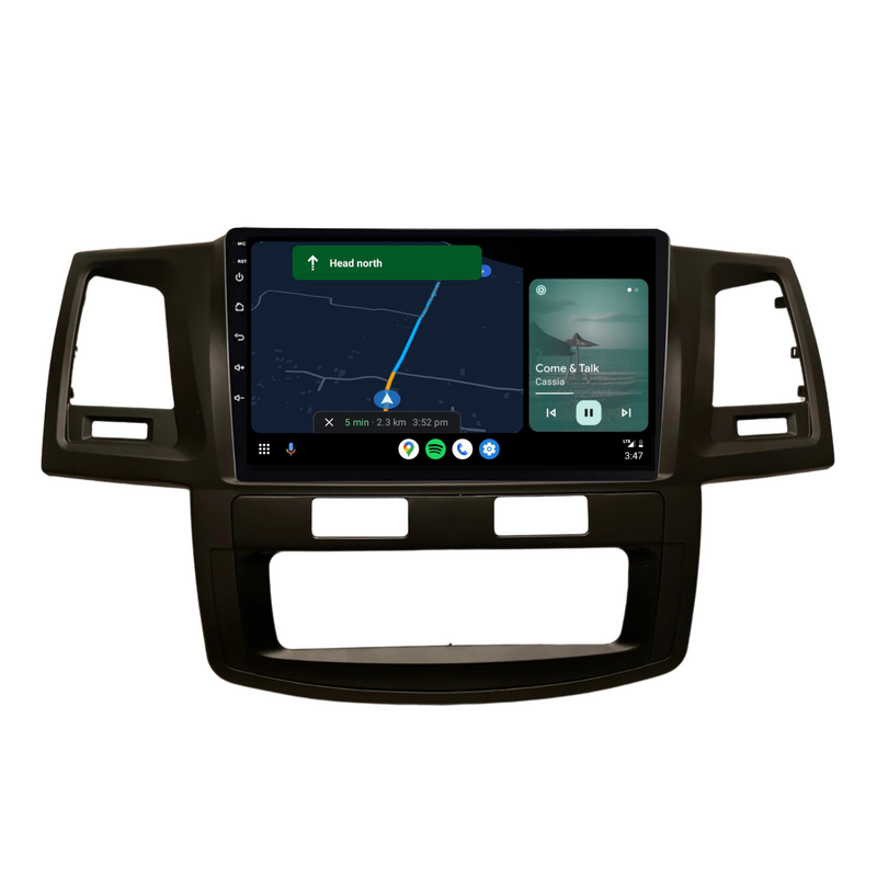 Load image into Gallery viewer, Toyota Hilux / N70 Auto AC - matte black (2008-2014) Plug & Play Head Unit Upgrade Kit: Car Radio with Wireless & Wired Apple CarPlay & Android Auto
