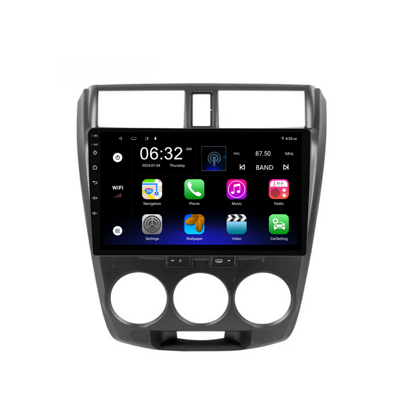 Load image into Gallery viewer, Honda City (2008-2013) MANUAL AC Plug & Play Head Unit Upgrade Kit: Car Radio with Wireless & Wired Apple CarPlay & Android Auto