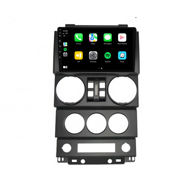 Load image into Gallery viewer, Jeep Wrangler 4 Door (2008-2010) Plug & Play Head Unit Upgrade Kit: Car Radio with Wireless & Wired Apple CarPlay & Android Auto