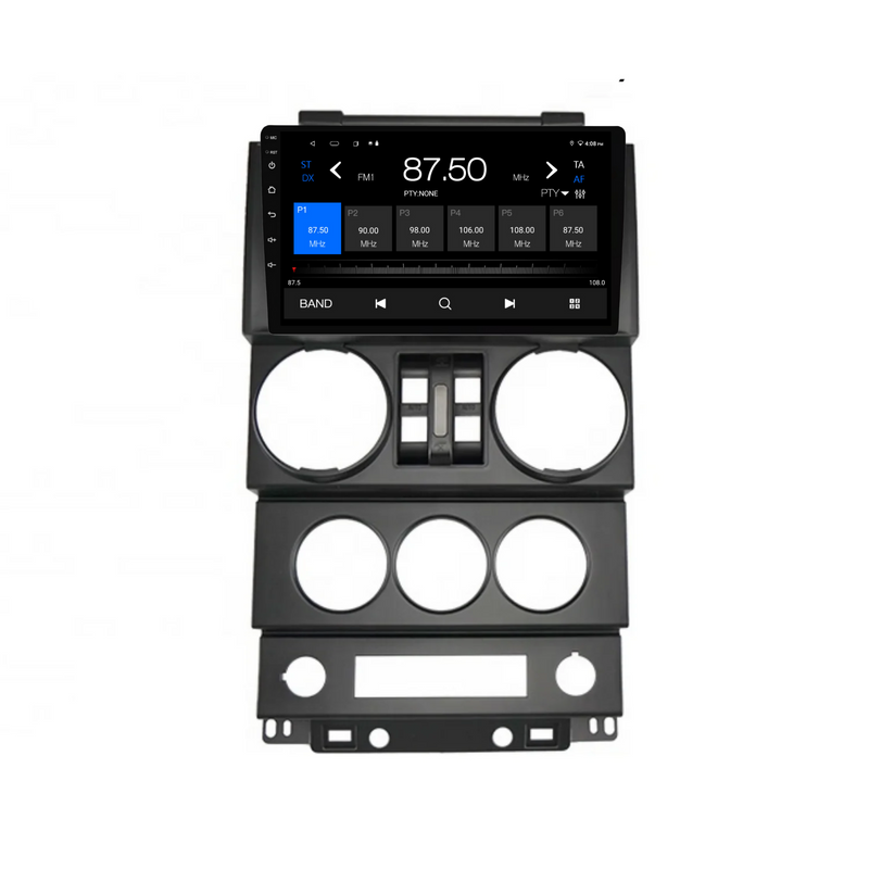 Load image into Gallery viewer, Jeep Wrangler 4 Door (2008-2010) Plug & Play Head Unit Upgrade Kit: Car Radio with Wireless & Wired Apple CarPlay & Android Auto
