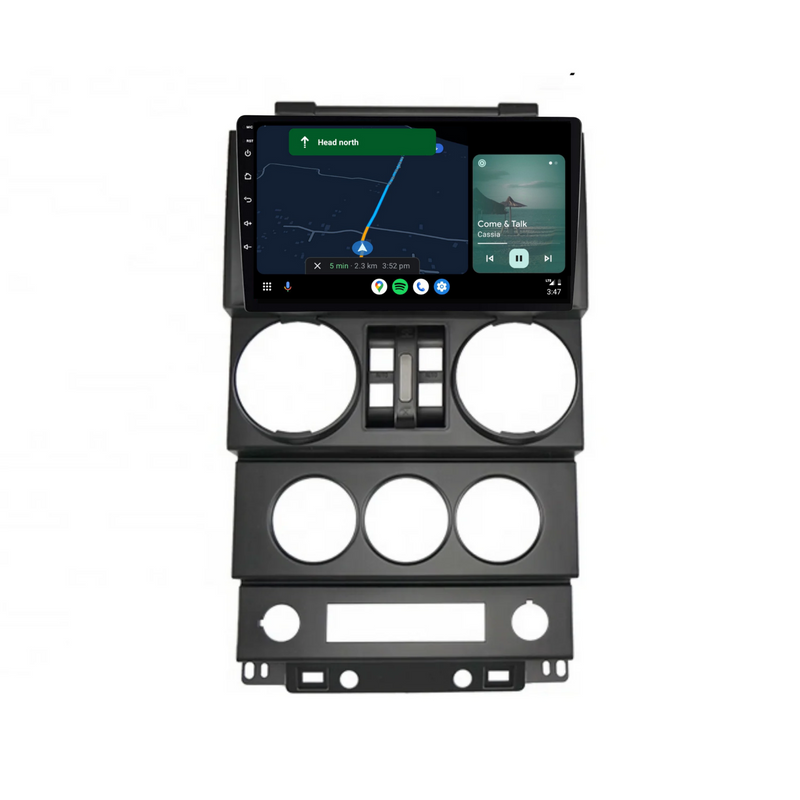 Load image into Gallery viewer, Jeep Wrangler 4 Door (2008-2010) Plug & Play Head Unit Upgrade Kit: Car Radio with Wireless & Wired Apple CarPlay & Android Auto