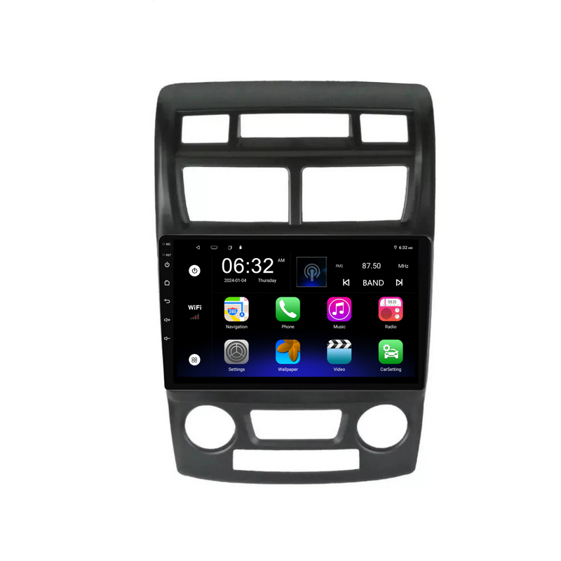 Load image into Gallery viewer, Kia Sportage (AUTO AC) (2007-2010) Plug & Play Head Unit Upgrade Kit: Car Radio with Wireless & Wired Apple CarPlay & Android Auto