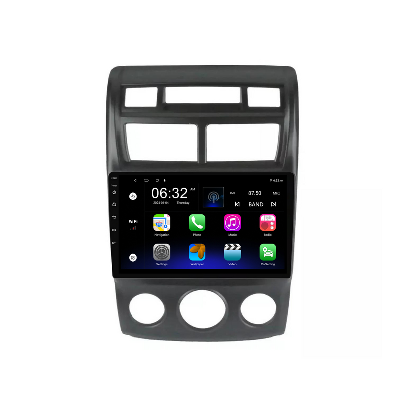 Load image into Gallery viewer, Kia Sportage (MANUAL AC) (2007-2010) Plug & Play Head Unit Upgrade Kit: Car Radio with Wireless & Wired Apple CarPlay & Android Auto