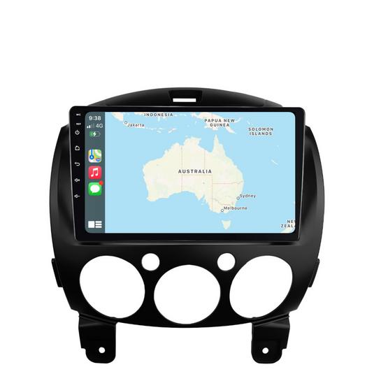 Mazda 2 (2007-2014) Plug & Play Head Unit Upgrade Kit: Car Radio with Wireless & Wired Apple CarPlay & Android Auto