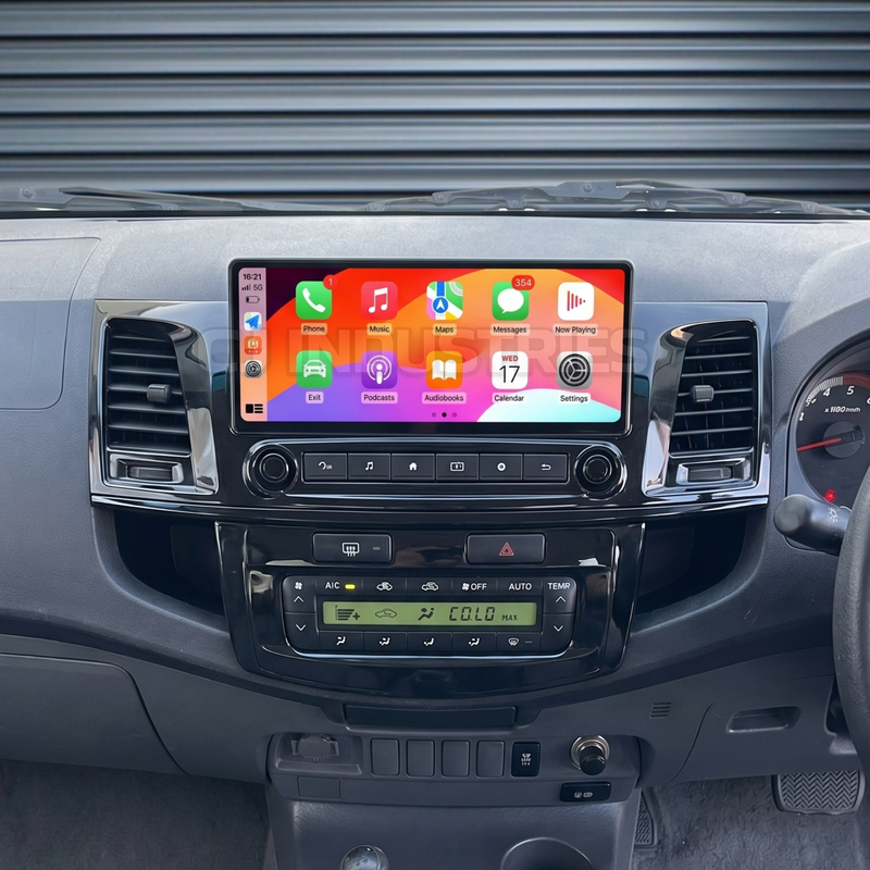 Load image into Gallery viewer, Toyota Hilux N70 Digital & Manual AC (2005-2014) 12.3" HD Plug & Play Head Unit Upgrade Kit: Car Radio with Wireless & Wired Apple CarPlay & Android Auto
