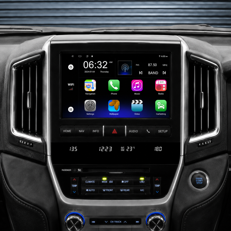 Load image into Gallery viewer, Toyota Landcruiser 200 Series VX & Sahara (2016-2021) Plug & Play Head Unit Upgrade Kit: Car Radio with Wireless & Wired Apple CarPlay & Android Auto