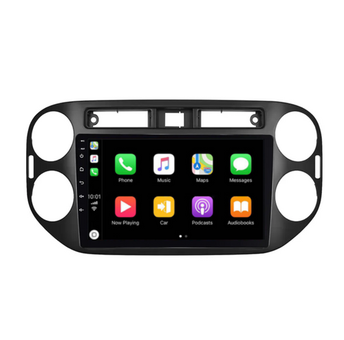 Volkswagen Tiguan BLACK (2010-2016) Plug & Play Head Unit Upgrade Kit: Car Radio with Wireless & Wired Apple CarPlay & Android Auto