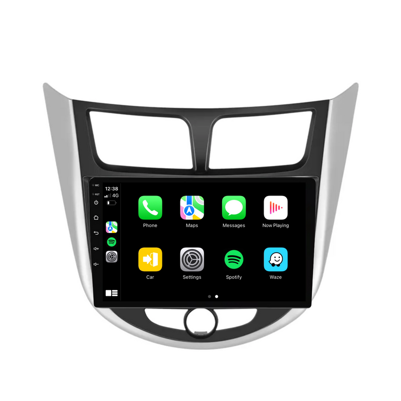 Load image into Gallery viewer, Hyundai Solaris/Accent Manual AC (2010-2016) Plug & Play Head Unit Upgrade Kit: Car Radio with Wireless & Wired Apple CarPlay & Android Auto