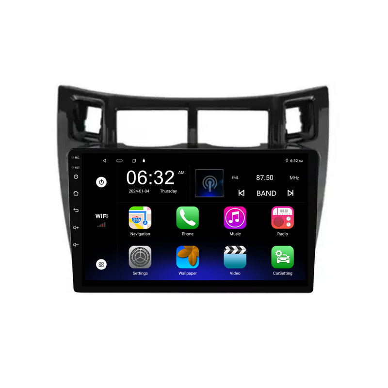 Load image into Gallery viewer, Toyota Yaris (2005-2011 Black) - Plug & Play Head Unit Upgrade Kit: Car Radio with Wireless & Wired Apple CarPlay & Android Auto