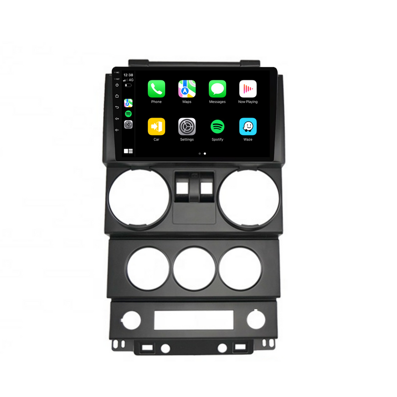 Load image into Gallery viewer, Jeep Wrangler 2 Door (2008-2010) Plug & Play Head Unit Upgrade Kit: Car Radio with Wireless & Wired Apple CarPlay & Android Auto