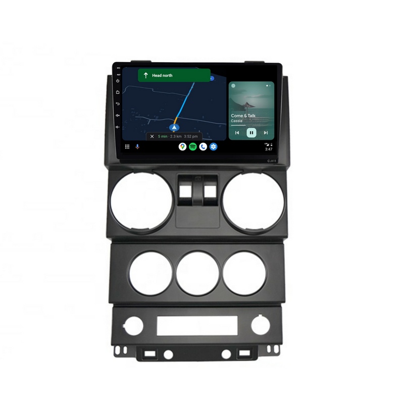 Load image into Gallery viewer, Jeep Wrangler 2 Door (2008-2010) Plug & Play Head Unit Upgrade Kit: Car Radio with Wireless & Wired Apple CarPlay & Android Auto