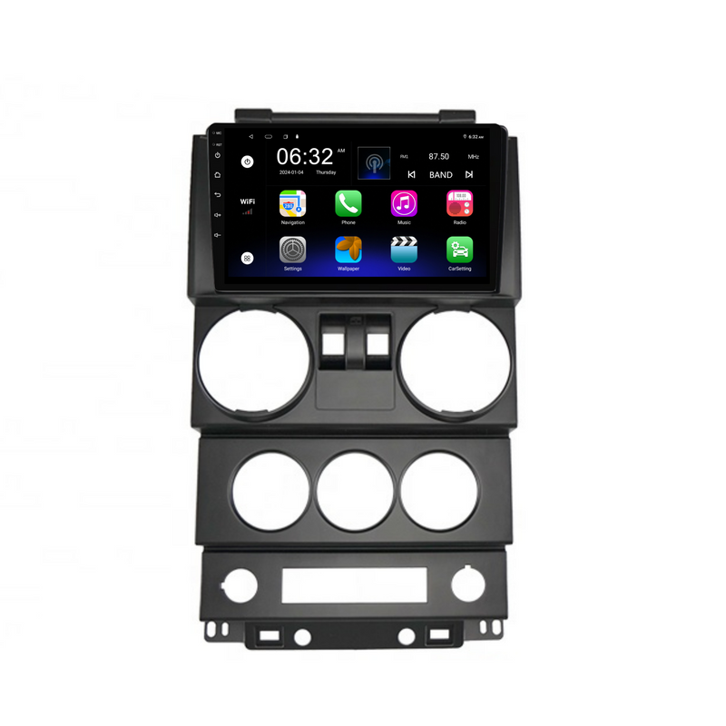 Load image into Gallery viewer, Jeep Wrangler 2 Door (2008-2010) Plug & Play Head Unit Upgrade Kit: Car Radio with Wireless & Wired Apple CarPlay & Android Auto