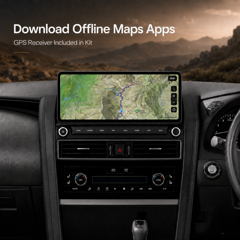 Load image into Gallery viewer, Nissan Patrol Y62 Ti / Ti-L / Warrior (2010 - 2024) 12.3" HD Plug & Play Head Unit Upgrade Kit: Car Radio with Wireless & Wired Apple CarPlay & Android Auto