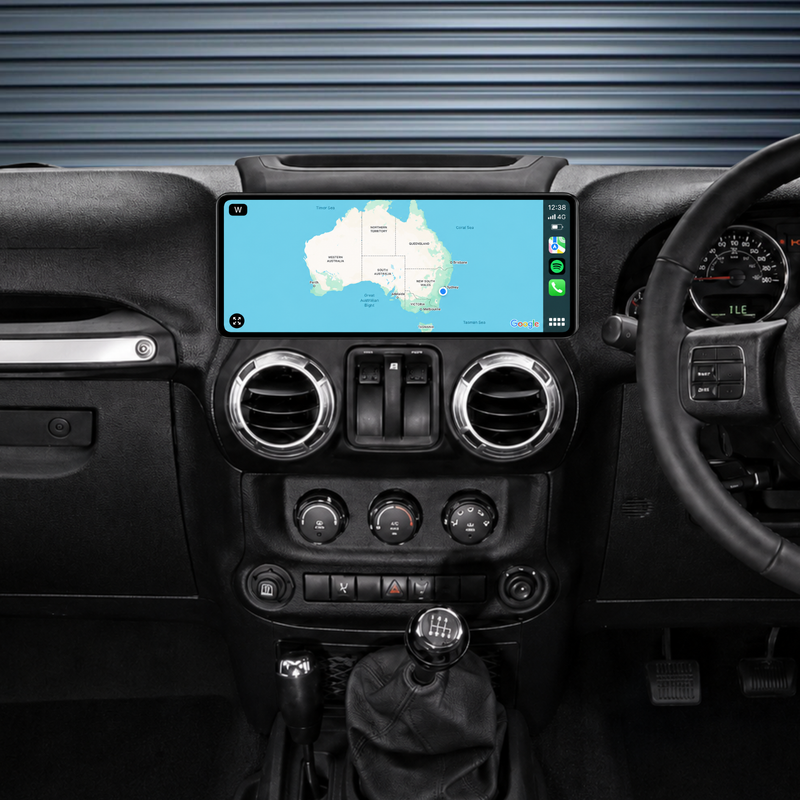 Load image into Gallery viewer, Jeep Wrangler 12.3" HD Large Screen (2011-2016) Plug & Play Head Unit Upgrade Kit: Car Radio with Wireless & Wired Apple CarPlay & Android Auto