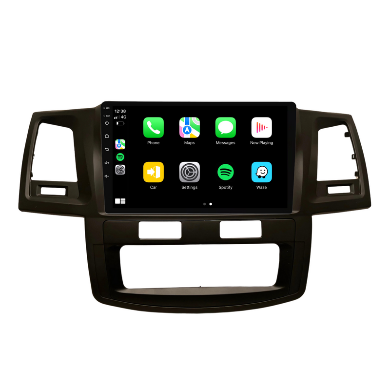 Load image into Gallery viewer, Toyota Hilux / N70 Auto AC - matte black (2008-2014) Plug & Play Head Unit Upgrade Kit: Car Radio with Wireless & Wired Apple CarPlay & Android Auto