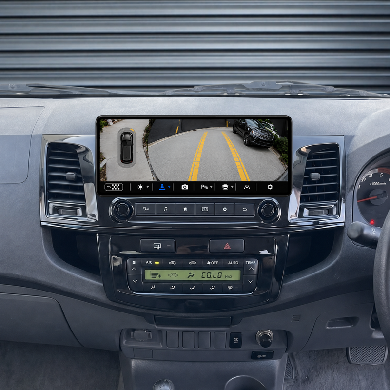 Load image into Gallery viewer, Toyota Hilux N70 Digital & Manual AC (2005-2014) 12.3" HD Plug & Play Head Unit Upgrade Kit: Car Radio with Wireless & Wired Apple CarPlay & Android Auto