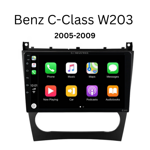 Mercedes Benz C-Class / W203 (2005-2009) Plug & Play Head Unit Upgrade Kit: Car Radio with Wireless & Wired Apple CarPlay & Android Auto