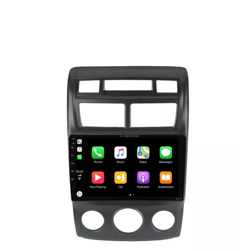 Kia Sportage (MANUAL AC) (2007-2010) Plug & Play Head Unit Upgrade Kit: Car Radio with Wireless & Wired Apple CarPlay & Android Auto