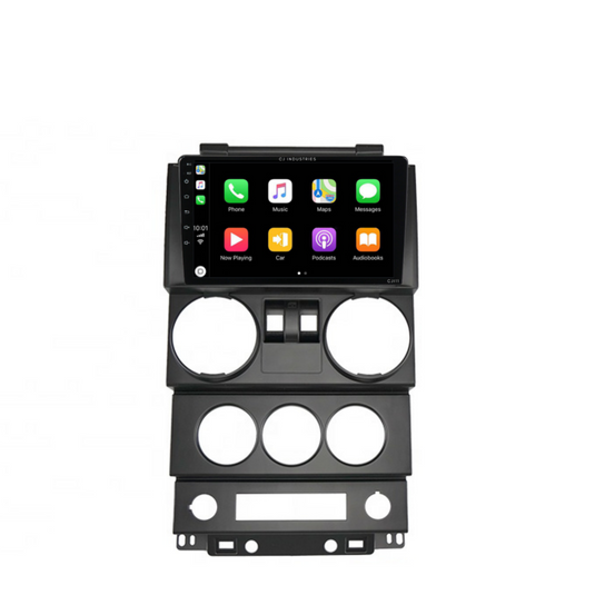 Jeep Wrangler 2 Door (2008-2010) Plug & Play Head Unit Upgrade Kit: Car Radio with Wireless & Wired Apple CarPlay & Android Auto
