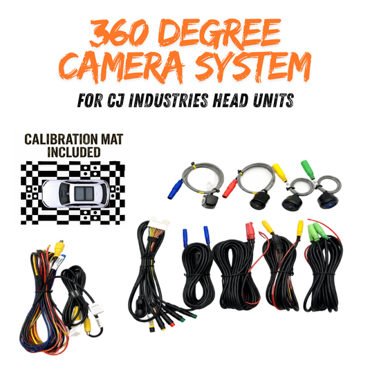 CJ INDUSTRIES 360° Degree Bird View Camera System with Calibration Mat – Full Surround View Parking Camera Kit for Cars, 4WD & Trucks