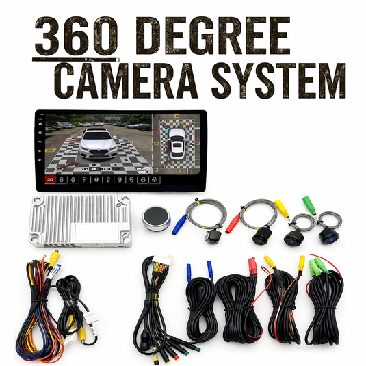 CJ INDUSTRIES 360° Degree Bird View Camera System with Calibration Mat – Full Surround View Parking Camera Kit for Cars, 4WD & Trucks