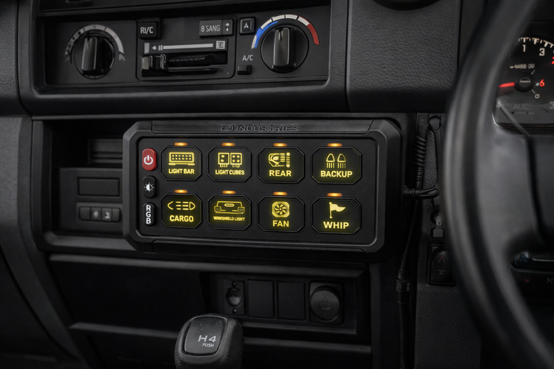 Load image into Gallery viewer, CJ Industries 8 Gang 4x4 Switch Control Circuit Panel (with Bluetooth)
