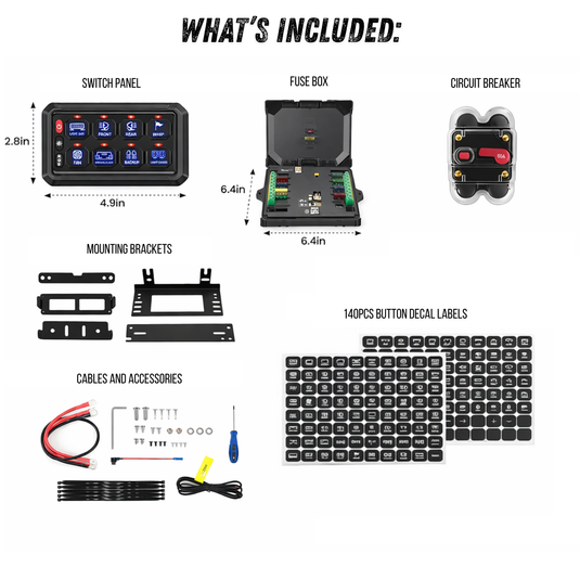 CJ Industries 8 Gang 4x4 Switch Control Circuit Panel (with Bluetooth)