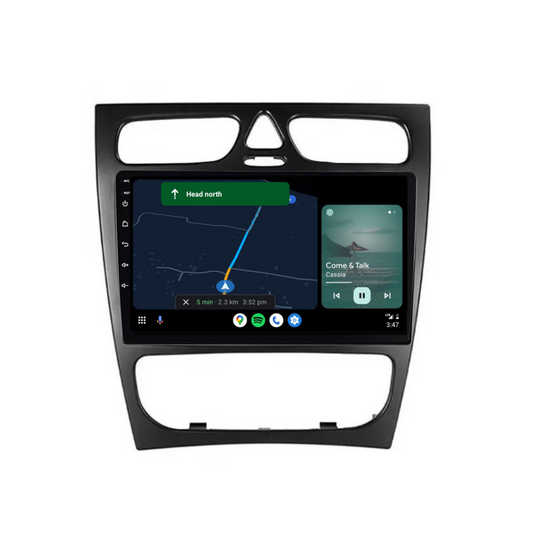 Benz C-Class / W203 / CLK / CL209 (2000-2004) Plug & Play Head Unit Upgrade Kit: Car Radio with Wireless & Wired Apple CarPlay & Android Auto