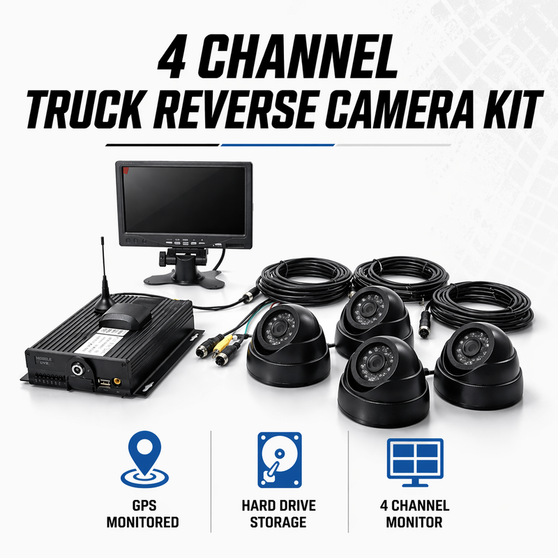 Load image into Gallery viewer, CJ INDUSTRIES 4-Channel (1080P HD) Truck Fleet Camera Monitoring System with DVR/GPS/4G and Storage
