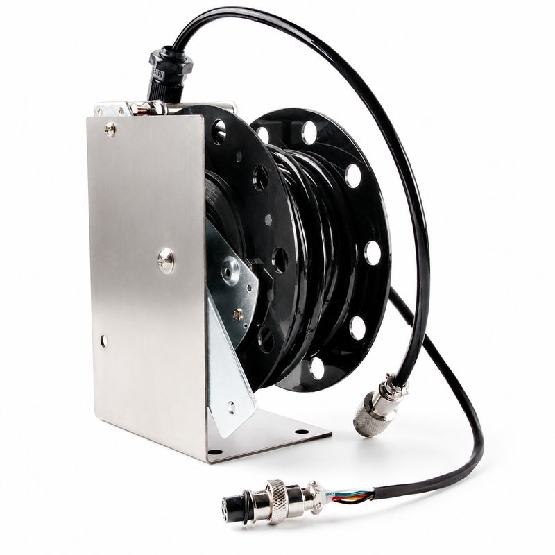 Load image into Gallery viewer, CJ INDUSTRIES 5M 4pin Aviation Camera Cable Reel – Automatic Cable Rewinder for Camera Systems
