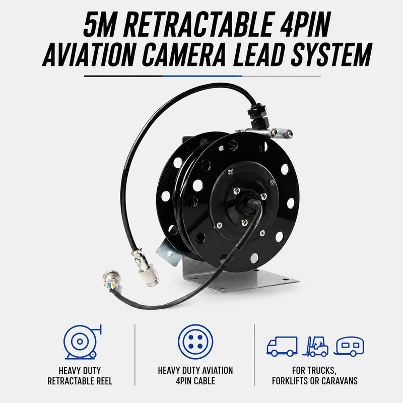 Load image into Gallery viewer, CJ INDUSTRIES 5M 4pin Aviation Camera Cable Reel – Automatic Cable Rewinder for Camera Systems

