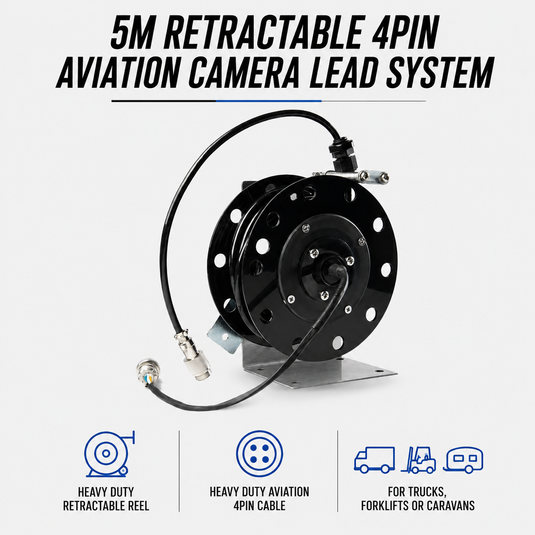 CJ INDUSTRIES 5M 4pin Aviation Camera Cable Reel – Automatic Cable Rewinder for Camera Systems