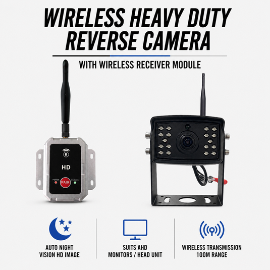 CJ INDUSTRIES Wireless HD Reverse Camera Kit with Receiver – Magnetic Rechargeable Camera