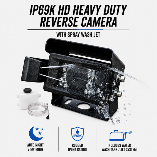 CJ INDUSTRIES IP69K HD Reverse Camera with Water Jet Lens Washer & Night Vision