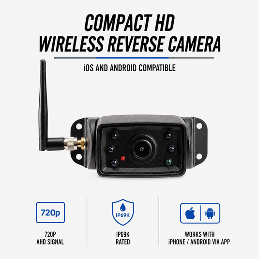 CJ INDUSTRIES Wireless Reverse Camera for iOS & Android Smartphones / Head Units
